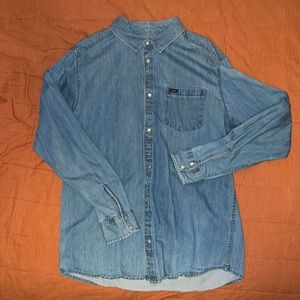 RVCA Denim Button Down Shirt. Men’s XL Slim Fit. Never worn.